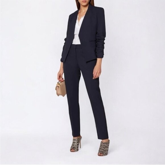 THEORY Testra 2B Stretch Wool Black Pants Size 8 - Picture 3 of 13